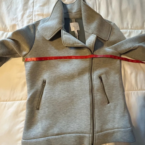 Leith gray asymmetrical zip up scuba jacket size S - Picture 6 of 11